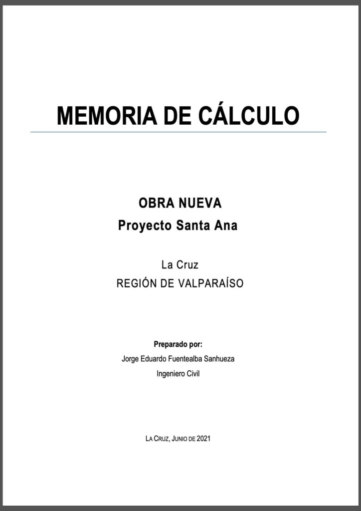 Ejemplo de memoria de calculo en Chile: Proyecto Santa Ana del Minvu